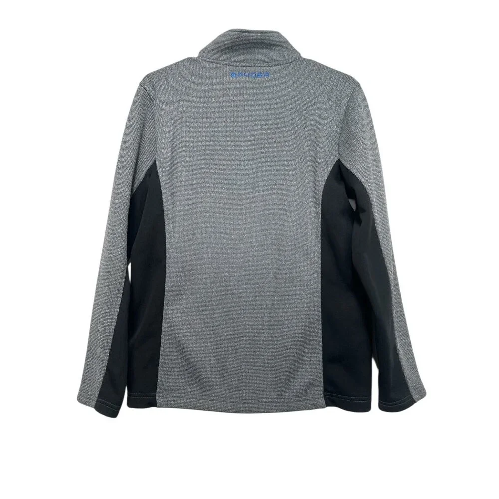 Spyder Raider Polar Tech Jacket Junior Mens XL 18-29 Gray Knit Thermal Outdoors